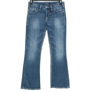 Silver Jeans Suki Surplus Bootcut Y2K Boho Casual Western Flap Pocket Blue 29x30